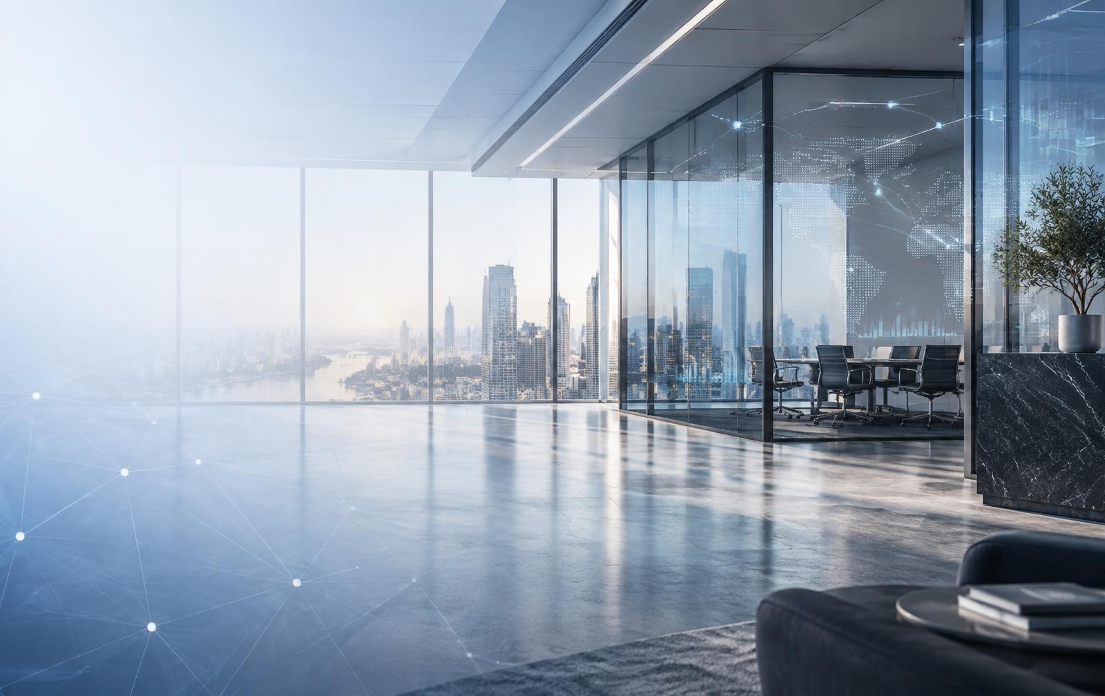 Modern enterprise environment illustrating cybersecurity, technology risk and governance advisory